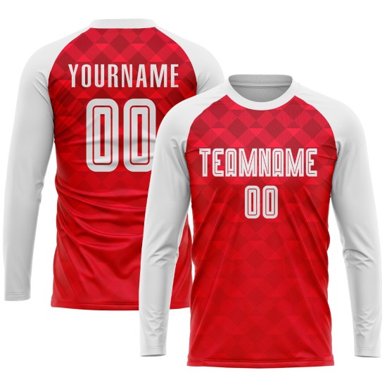Fußball Sublimation Uniform Trikot Rot Auswärts Custom Weiß