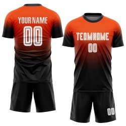 Jersey Custom Uniform Fade Orange Weiß-Schwarz Mode Sublimation Fußball