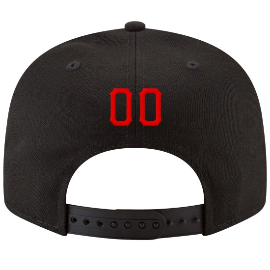 Rot-Gold Snapback verstellbar schwarz Hut genäht Custom Rot-Gold Snapback verstellbar schwarz Hut genäht Custom