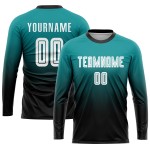 Fashion Fade Custom Sublimation Jersey Fußball Teal Weiß-Schwarz Uniform