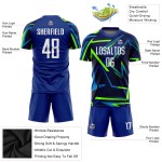 Benutzerdefinierte Weiß-Neon Royal Sublimation Grün Jersey Uniform Fußball