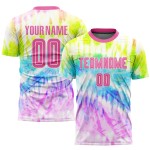 Fußball Tie Sublimation Custom Dye Jersey Rosa-Weiß Uniform