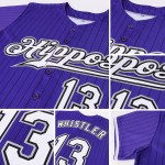 Schwarz Baseball Lila Nadelstreifen Weiß-Grau Jersey Custom Authentic