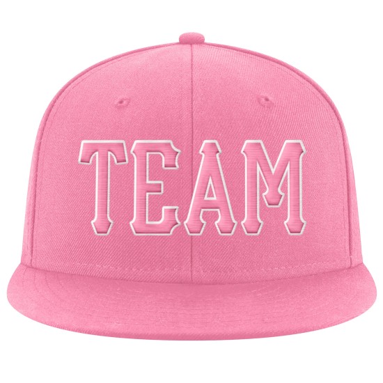 Pink Pink-Weiß Snapback Mütze Verstellbar Gestickt Custom Pink Pink-Weiß Snapback Mütze Verstellbar Gestickt Custom