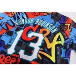 Hoodie Weiß-Aqua Muster Sweatshirt 3D Graffiti Custom Sports Stitched Pullover