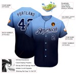 Fashion Fade Custom Jersey Marine-Weiß Authentic Baseball Hellblau