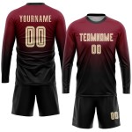 Jersey Creme-Schwarz Crimson Sublimation Fade Fashion Custom Uniform Fußball