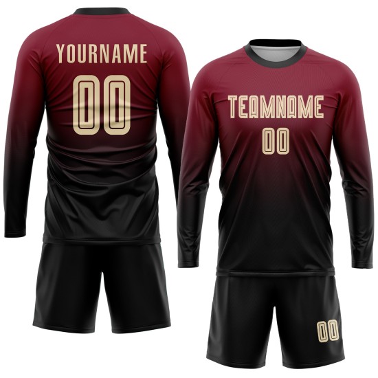 Jersey Creme-Schwarz Crimson Sublimation Fade Fashion Custom Uniform Fußball