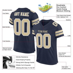 Mesh Vegas Authentic Football Gold-Weiß Navy Trikot Custom