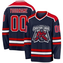 Hockey Custom Rot-Weiß Trikot Navy