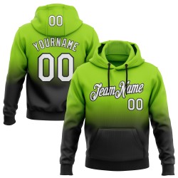 Pullover Genähtes Sweatshirt Grün Custom Neon Fade Sport Hoodie Weiß-Schwarz Mode