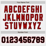 Letterman Custom Tone Two Full-Snap Weiß Schwarz-Rot Bomber Varsity Jacke Letterman Custom Tone Two Full-Snap Weiß Schwarz-Rot Bomber Varsity Jacke