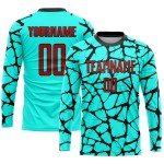 Uniform Custom Fußball Sublimation Rot-Schwarz Jersey Aqua