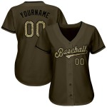 Baseball Camo-Schwarz Olive To Service Jersey Salute Authentic Custom