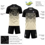 Fußball Creme Custom Jersey Sublimation Schwarze Uniform