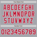 Letterman Grau Bomber Varsity Full-Snap Jacke Rot-Weiß Custom Letterman Grau Bomber Varsity Full-Snap Jacke Rot-Weiß Custom