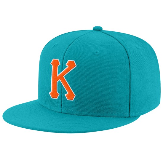 Snapback Custom Orange-Weiß Mütze Aqua Verstellbar Genäht Snapback Custom Orange-Weiß Mütze Aqua Verstellbar Genäht
