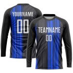 Schwarzes Trikot Uniform Custom Sublimation Fußball Weiß-Royal