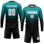 Fashion Fade Custom Sublimation Jersey Fußball Teal Weiß-Schwarz Uniform