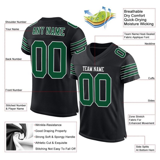 Mesh Schwarz Authentic Grass Jersey Grün-Weiß Fußball Custom Mesh Schwarz Authentic Grass Jersey Grün-Weiß Fußball Custom
