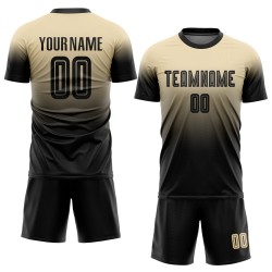 Schwarz Verblassen Fußball Uniform Custom Fashion Sublimation Creme Jersey Schwarz Verblassen Fußball Uniform Custom Fashion Sublimation Creme Jersey