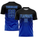 Uniform Trikot Fußball Custom Sublimation Royal-Hellblau Schwarz