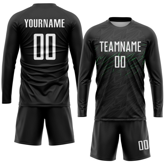 Sublimation Weiß-Neon Custom Jersey Grün Fußball Schwarz Uniform