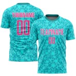 Sublimation Fußballtrikot Aqua Custom Uniform Pink-Weiß