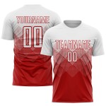 Fußballtrikot Uniform Rot Weiß Benutzerdefinierte Sublimation