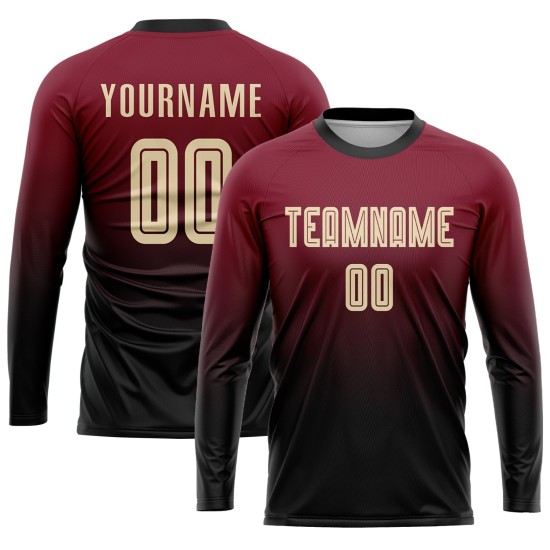 Jersey Creme-Schwarz Crimson Sublimation Fade Fashion Custom Uniform Fußball