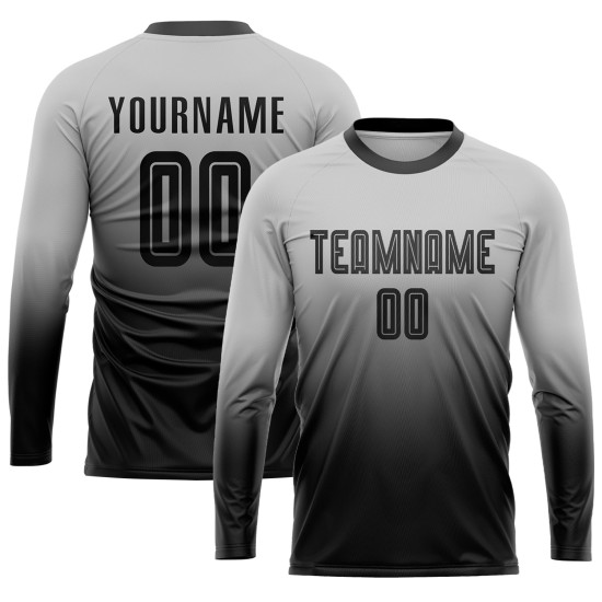 Jersey Sublimation Uniform Schwarz Benutzerdefinierte Grau Verblassen Mode