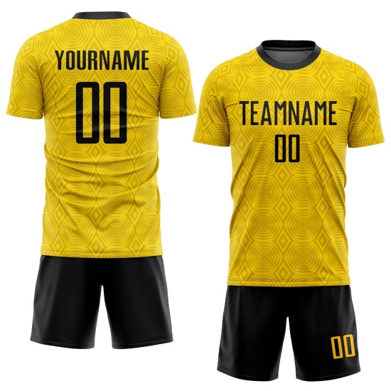 Sublimation Fußball Gold Schwarz Uniform Trikot Custom