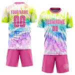 Fußball Tie Sublimation Custom Dye Jersey Rosa-Weiß Uniform