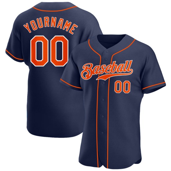 Jersey Orange-Weiß Navy Custom Baseball Authentic Jersey Orange-Weiß Navy Custom Baseball Authentic