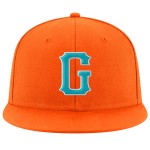 Aqua-Weiß genähte Snapback Custom Hat Orange verstellbar Aqua-Weiß genähte Snapback Custom Hat Orange verstellbar
