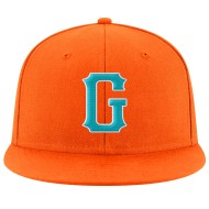 Aqua-Weiß genähte Snapback Custom Hat Orange verstellbar Aqua-Weiß genähte Snapback Custom Hat Orange verstellbar