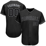 Authentisches Baseball-Trikot in Schwarz-Grau, individuell gestaltet in Schwarz