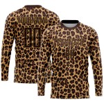 Uniform Fußballtrikot Braun Braun-Old Sublimation Custom Gold Leopard