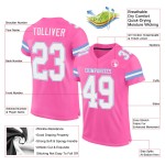 Jersey Authentic Blau Rosa Mesh Custom Fußball Weiß-Licht