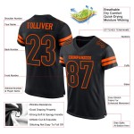 Fußball Custom Schwarz-Orange Schwarz Authentic Jersey Mesh