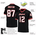 Schwarzes Jersey Mesh Throwback Custom Football Authentic Weiß-Rot Schwarzes Jersey Mesh Throwback Custom Football Authentic Weiß-Rot