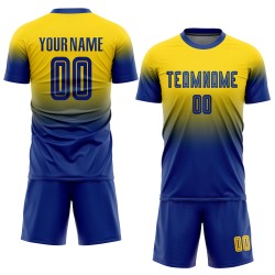 Benutzerdefinierte Jersey Sublimation Fußball Gold Mode Royal Uniform Benutzerdefinierte Jersey Sublimation Fußball Gold Mode Royal Uniform