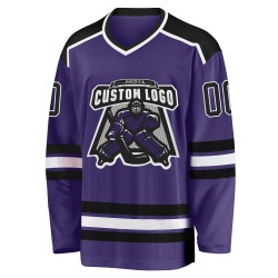 Hockey Trikot Lila Custom Schwarz-Weiß