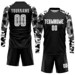 Fußball Custom Weiß-Camo Sublimation Jersey Uniform Schwarz