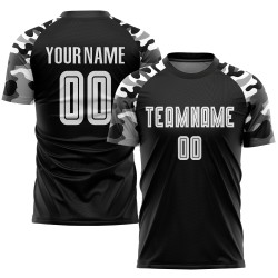 Fußball Custom Weiß-Camo Sublimation Jersey Uniform Schwarz