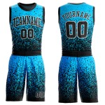 Blau Schwarz-Weiß Anzug Jersey Rundhals Sublimation Custom Basketball Blau Schwarz-Weiß Anzug Jersey Rundhals Sublimation Custom Basketball
