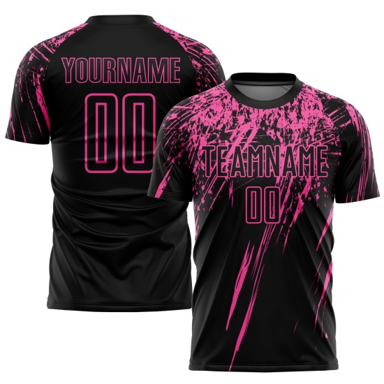 Uniform Sublimation Custom Schwarz Fußball Jersey Rosa Uniform Sublimation Custom Schwarz Fußball Jersey Rosa
