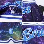 Königsblaue Basketball Galactic Shorts 3D Authentic Custom