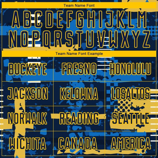 Marineblau-Gold Uniform Custom Sublimation Jersey Navy Fußball