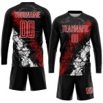 Uniform Schwarz Trikot Sublimation Fußball Custom Rot-Weiß